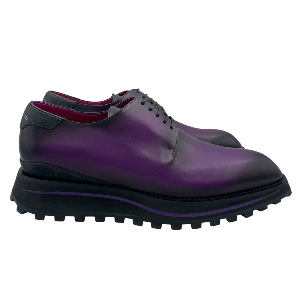 Louis Vuitton Kong Line Plain Toe Derby Shoes Leather Purple Gradation 6.5 — view 3