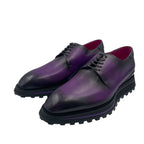 Louis Vuitton Kong Line Plain Toe Derby Shoes Leather Purple Gradation 6.5