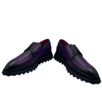 Louis Vuitton Kong Line Plain Toe Derby Shoes Leather Purple Gradation 6.5 — view 4