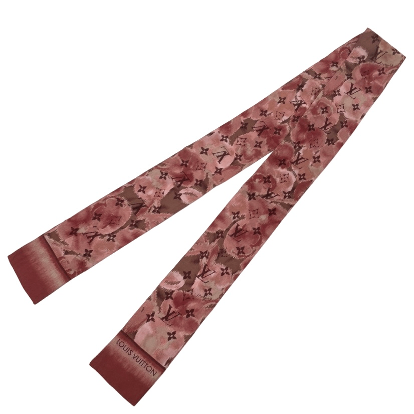Louis Vuitton Bandeau Rose Indien Monogram Scarf Silk Pink