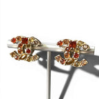 Chanel Gold Rhinestone CC Logo Earrings — view 2
