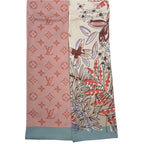 Louis Vuitton Monogram Floral Reversible Scarf Twilly Bandeau White Pink — view 3