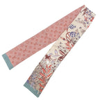 Louis Vuitton Monogram Floral Reversible Scarf Twilly Bandeau White Pink — view 2