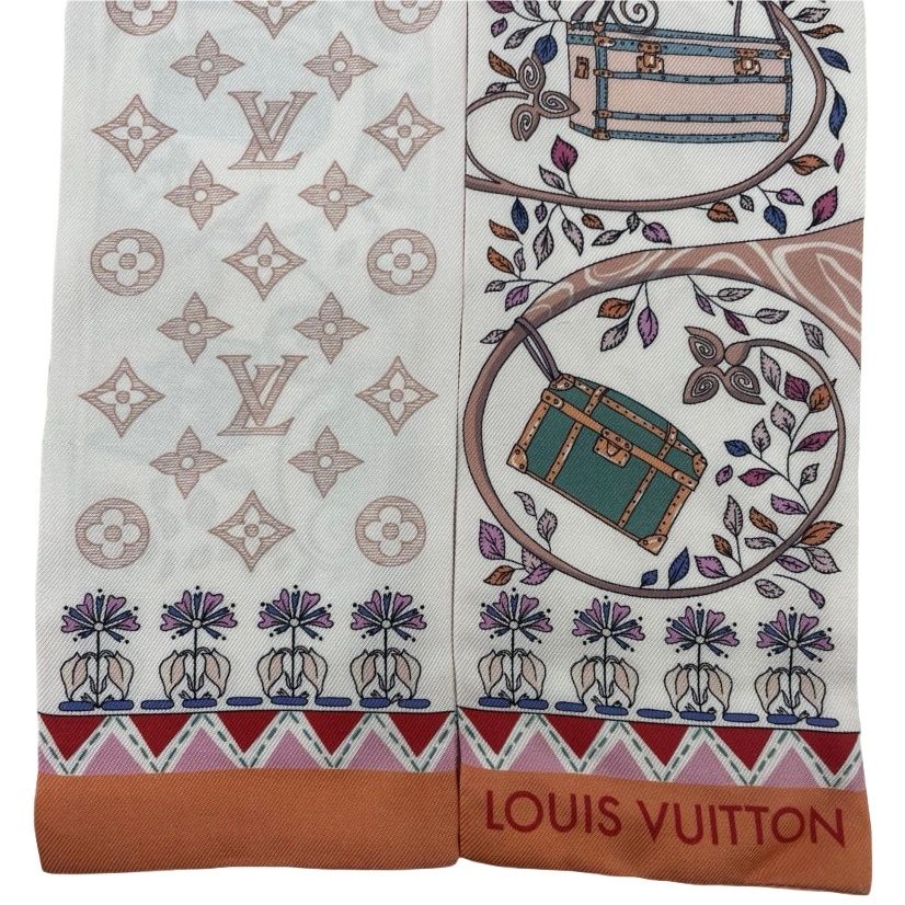 Louis Vuitton Monogram Tree Obui Reversible Scarf Twill Bandeau Pink — view 4