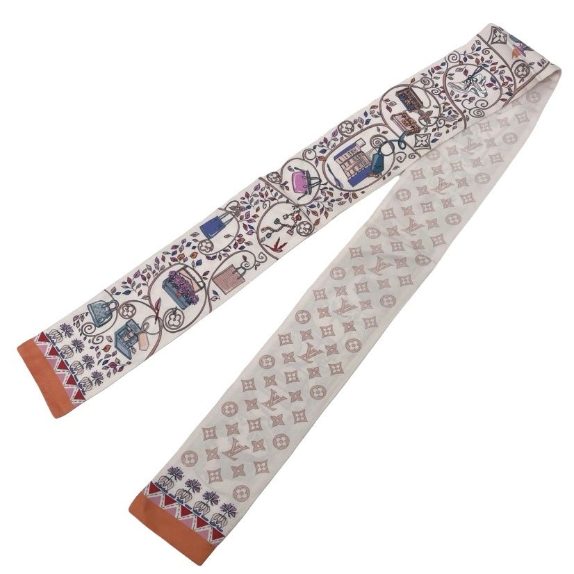 Louis Vuitton Monogram Tree Obui Reversible Scarf Twill Bandeau Pink — view 2