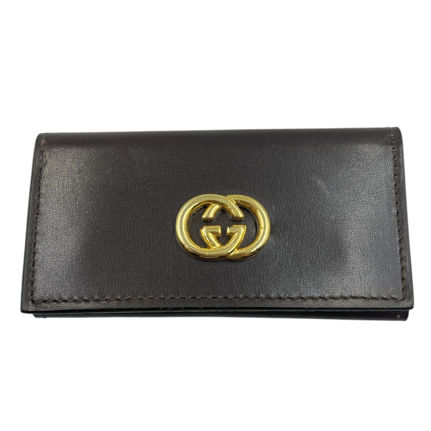 Gucci Key Case GG Logo Leather Black Key Holder