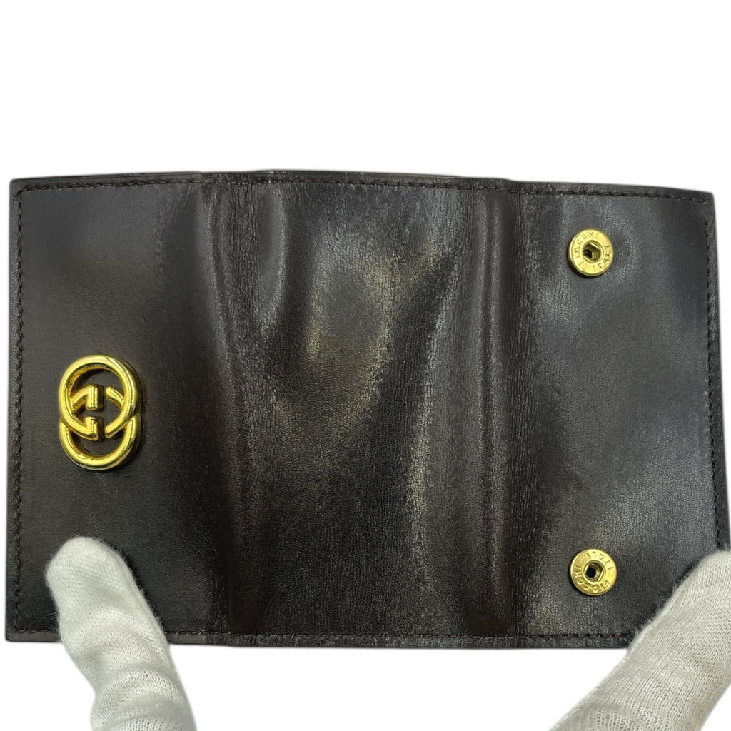 Gucci Key Case GG Logo Leather Black Key Holder — view 4