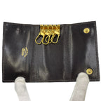 Gucci Key Case GG Logo Leather Black Key Holder — view 3