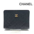 Chanel CC Logo Mini Quilted Lambskin Clutch Navy Purse