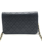 Chanel CC Logo Mini Quilted Lambskin Chain Shoulder Bag Push Lock Black — view 3