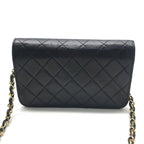 Chanel CC Logo Mini Quilted Lambskin Chain Shoulder Bag Push Lock Black — view 3