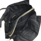 Prada Triangle Logo Nylon Tessuto Chain Shoulder Tote Black Purse — view 8