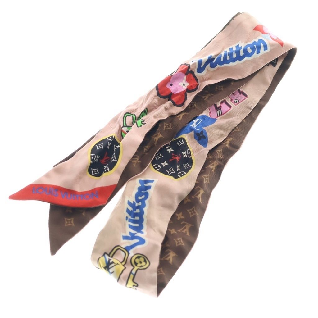 Louis Vuitton Bandeau BB LV Streets Patches Monogram Silk Scarf Brown