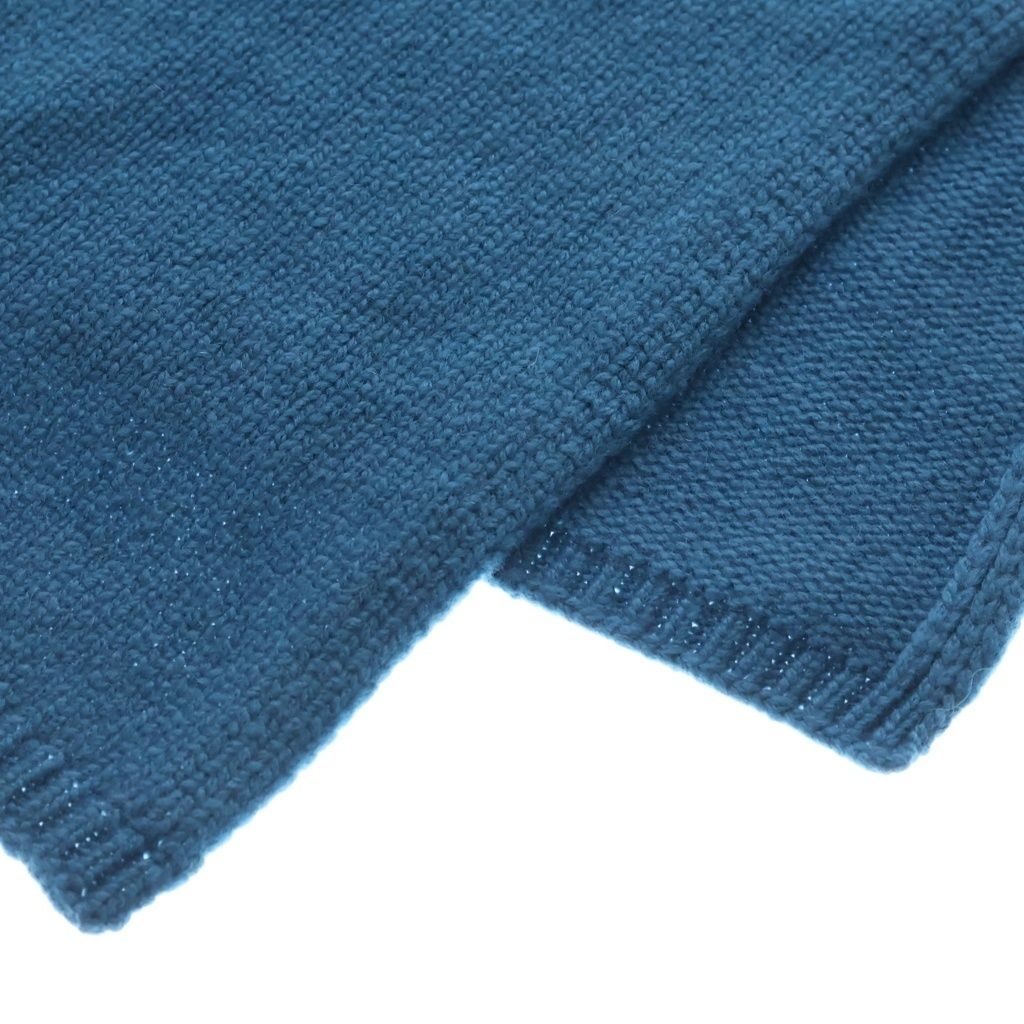 Hermes Wool Cashmere 100 Short Scarf Shawl Blue — view 4