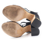 Louis Vuitton Donna Line Patent Suede Combination Sandals Shoes Black — view 5