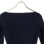 Dior Sleeve Scarf Cut Replacement Wool Knit Dress Navy — view 3