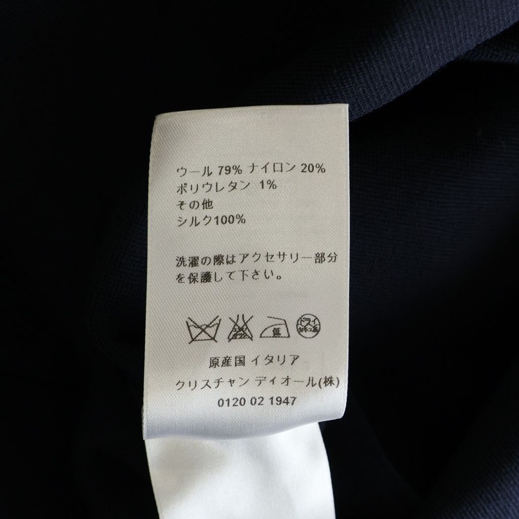 Dior Sleeve Scarf Cut Replacement Wool Knit Dress Navy — view 8