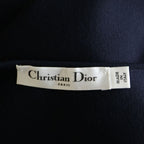 Dior Sleeve Scarf Cut Replacement Wool Knit Dress Navy — view 7