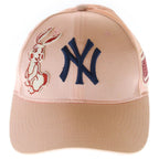Gucci NY Baseball Cap Pink Cotton Yankees Applique Embroidery Rabbit — view 4