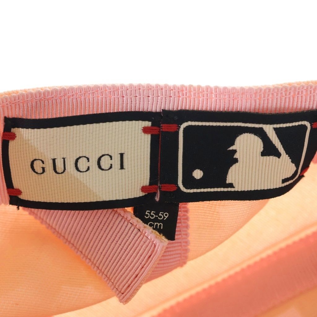 Gucci NY Baseball Cap Pink Cotton Yankees Applique Embroidery Rabbit — view 7