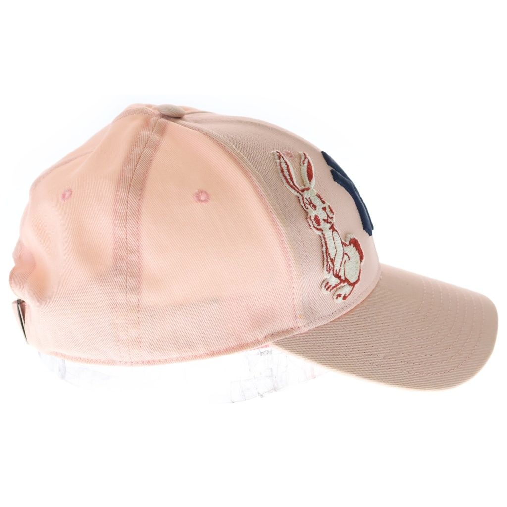 Gucci NY Baseball Cap Pink Cotton Yankees Applique Embroidery Rabbit — view 3