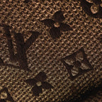 Louis Vuitton Echarpe Logo Mania Shine Wool Fringe Scarf Brown — view 4