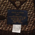 Louis Vuitton Echarpe Logo Mania Shine Wool Fringe Scarf Brown — view 6