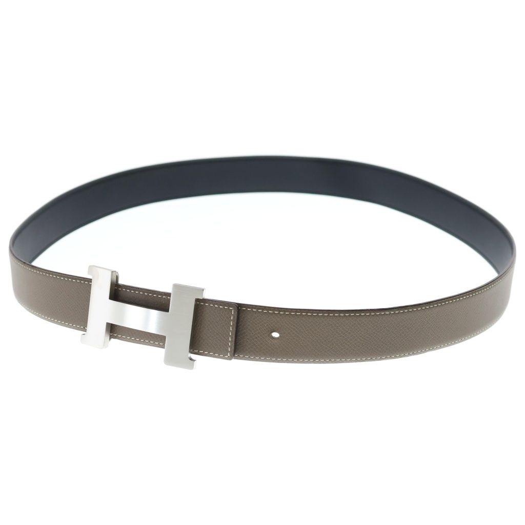 Hermes Constance Logo Buckle Reversible Belt Black Brown