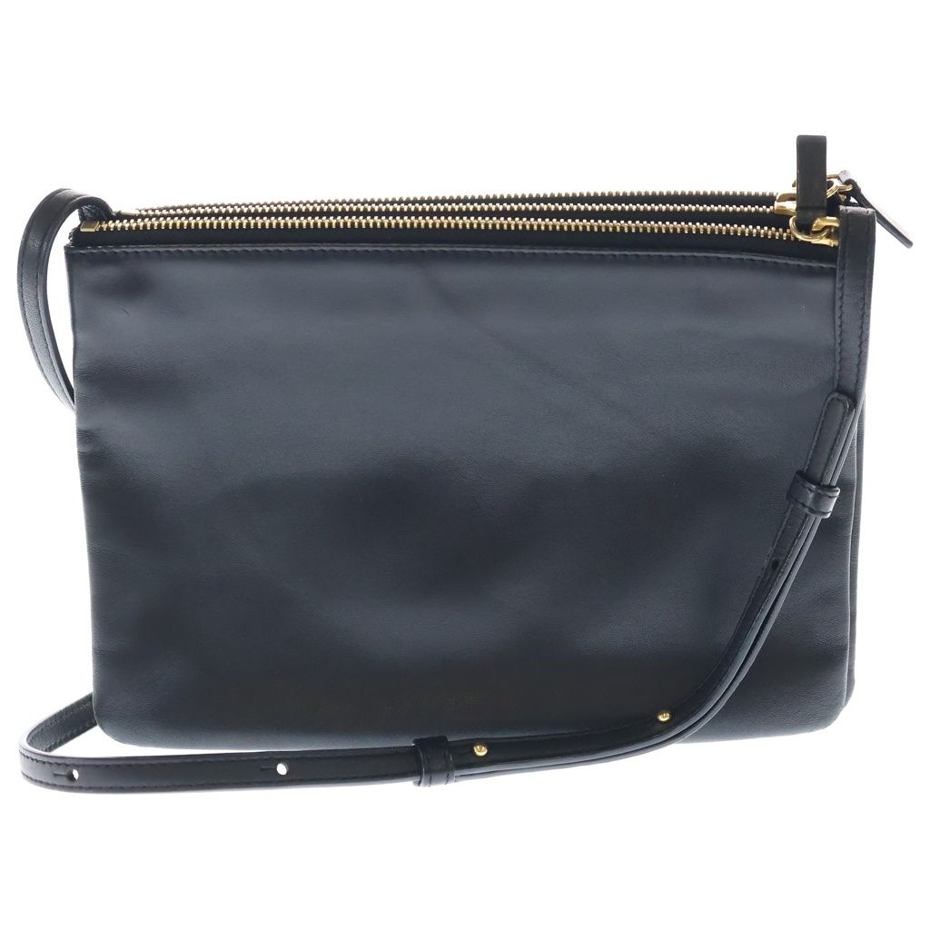 Celine Trio Large Shoulder Bag Black Leather Gold — view 2