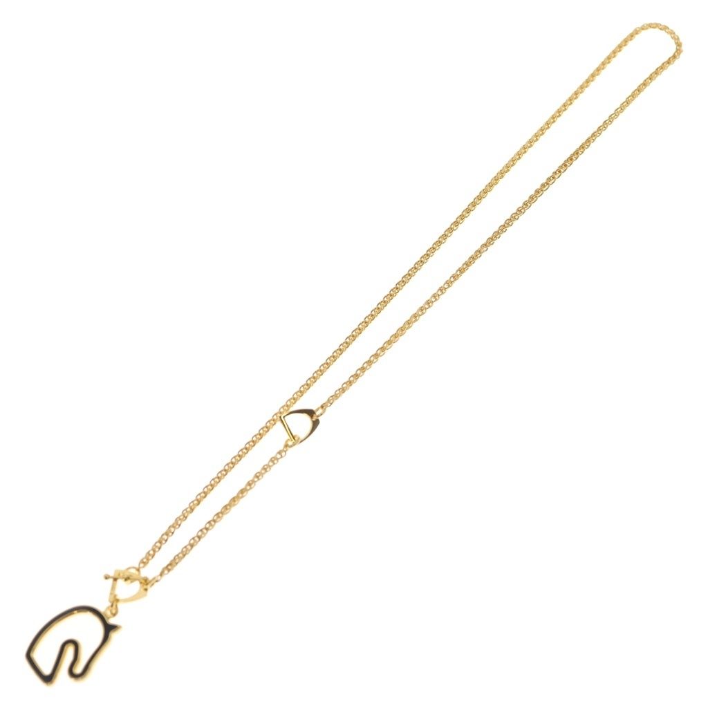 Hermes Tonnerre PM Chain Necklace Gold — view 2