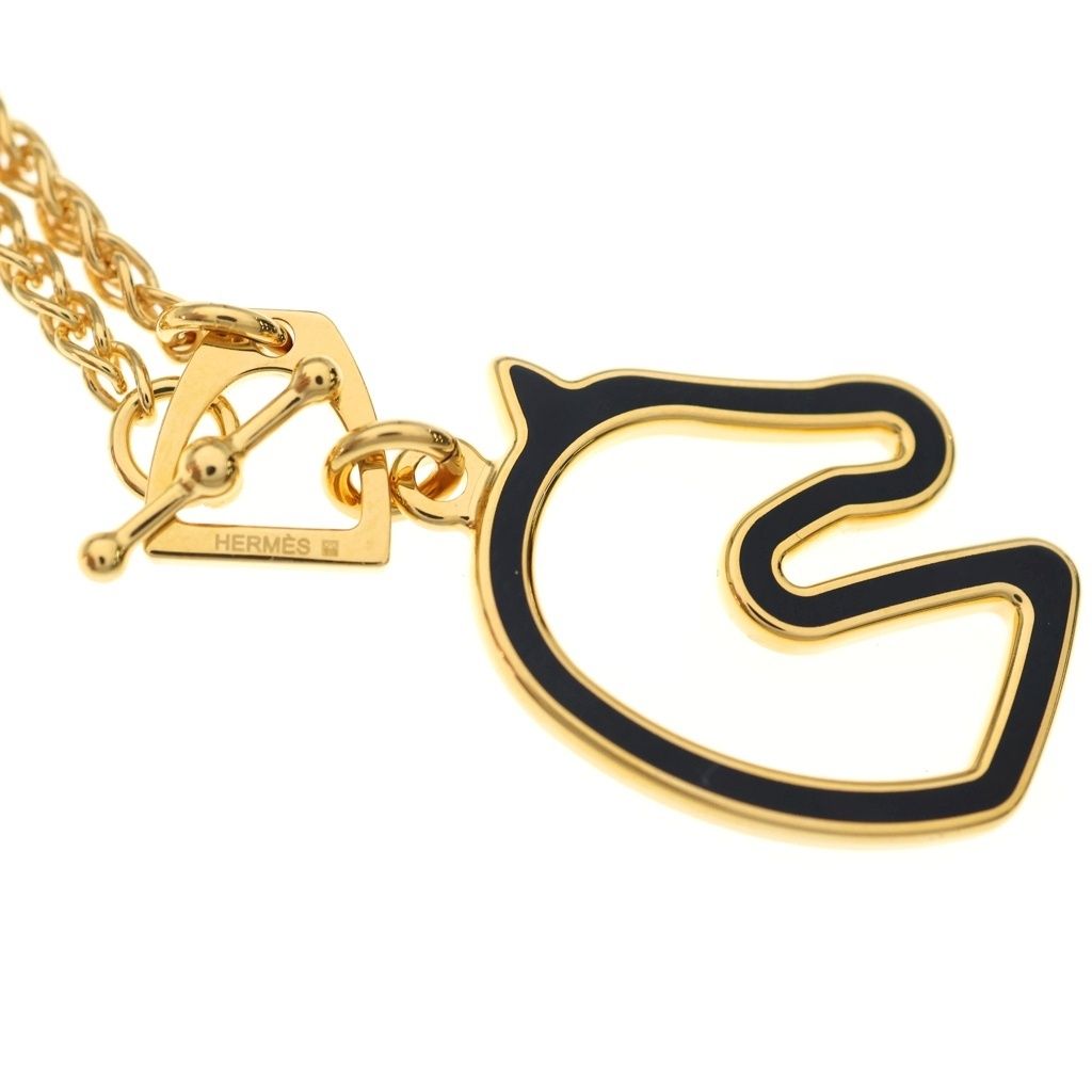Hermes Tonnerre PM Chain Necklace Gold — view 5