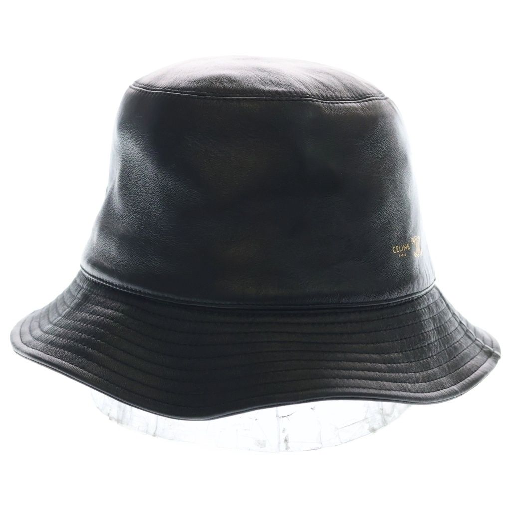 Celine Soft Lambskin Leather Bucket Hat Black — view 4