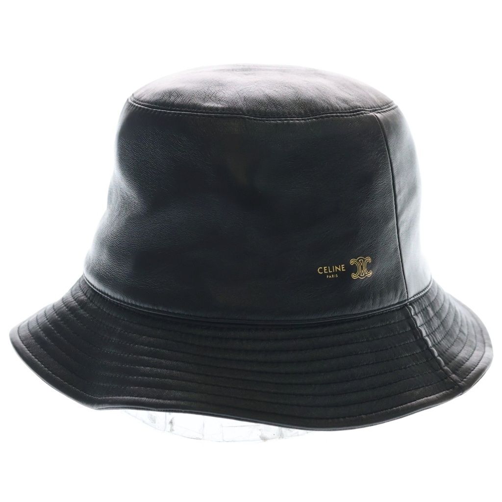 Celine Soft Lambskin Leather Bucket Hat Black