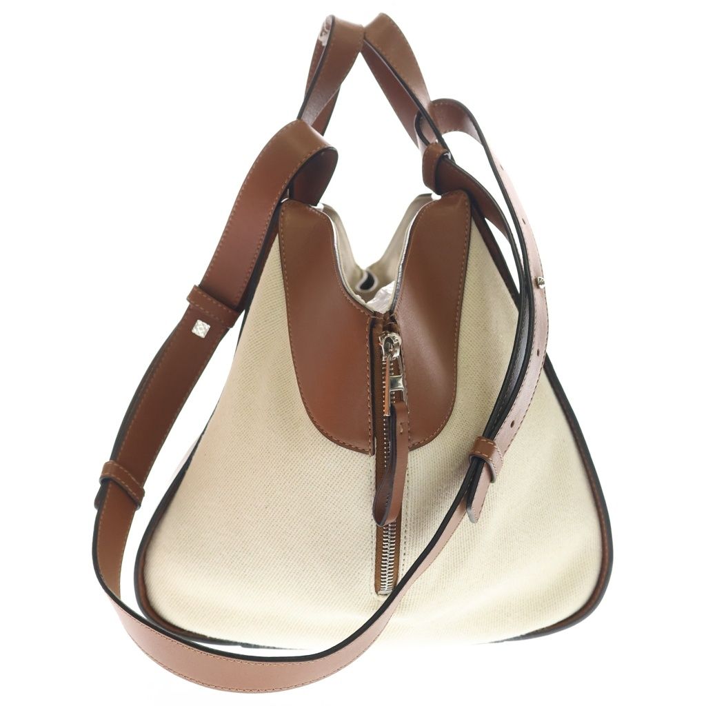Loewe Hammock Small Leather Hand Small Shoulder Bag 2-Way Silver Ivory White — view 3