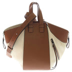 Loewe Hammock Small Leather Hand Small Shoulder Bag 2-Way Silver Ivory White