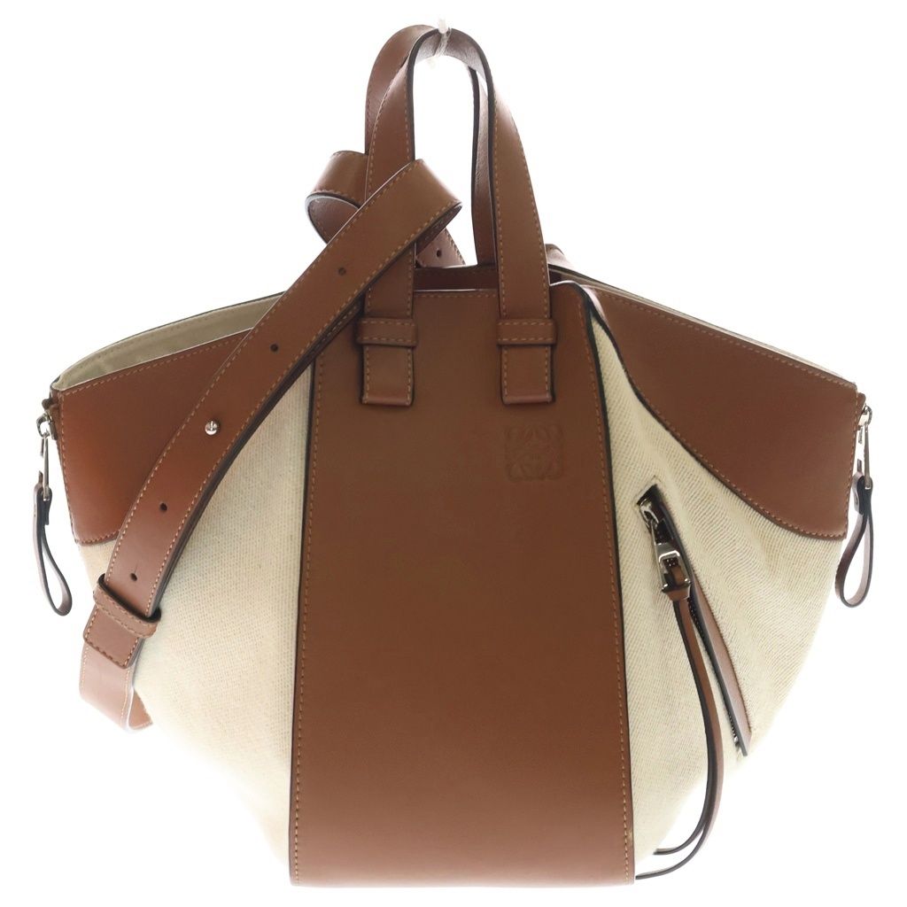 Loewe Hammock Small Leather Hand Small Shoulder Bag 2-Way Silver Ivory White