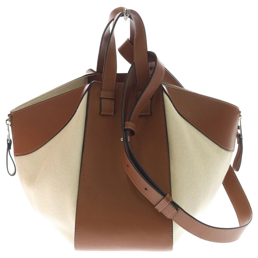 Loewe Hammock Small Leather Hand Small Shoulder Bag 2-Way Silver Ivory White — view 2
