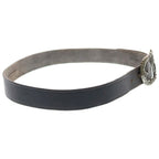 Saint Laurent Paris YSL Logo Western Buckle Leather Belt Silver Brown — view 3