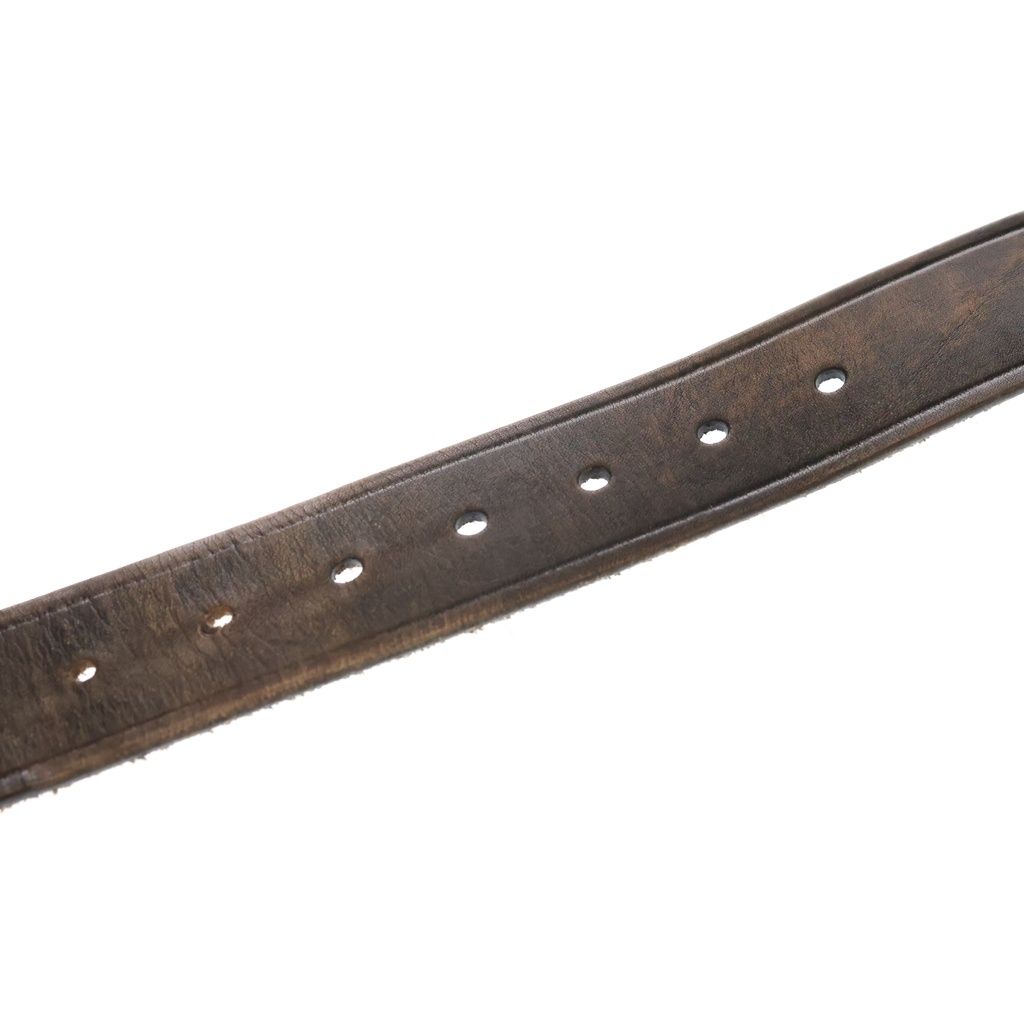 Saint Laurent Paris YSL Logo Western Buckle Leather Belt Silver Brown — view 6