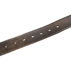 Saint Laurent Paris YSL Logo Western Buckle Leather Belt Silver Brown — view 6