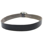 Saint Laurent Paris YSL Logo Western Buckle Leather Belt Silver Brown — view 2
