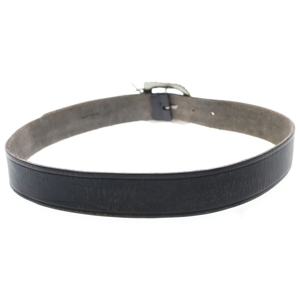 Saint Laurent Paris YSL Logo Western Buckle Leather Belt Silver Brown — view 2