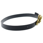 Gucci Horse Buckle Leather Belt Black Gold — view 3
