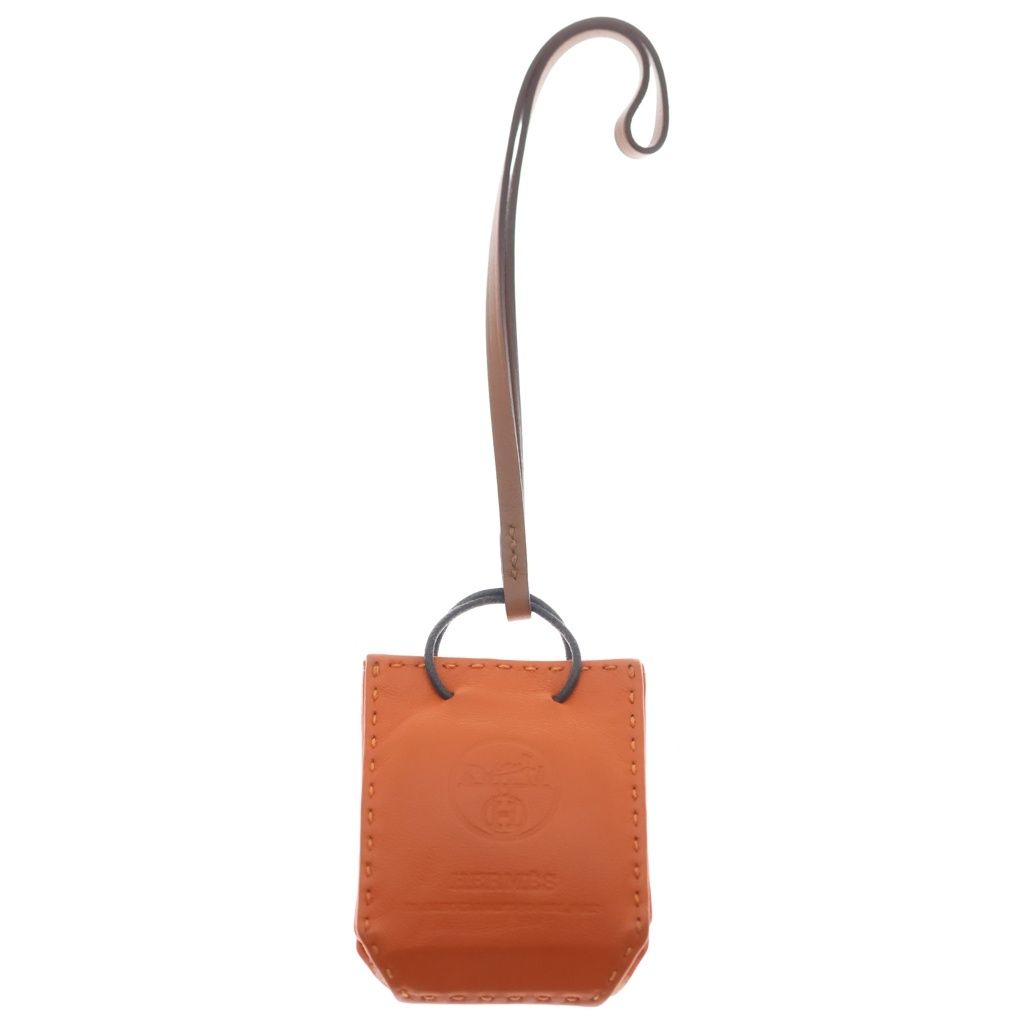 Hermes Sac Orange Agno Milo Charm Keychain — view 2