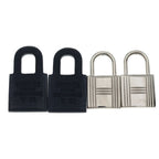 Hermes O'kelly Earrings Cadena Metal Leather Silver Black — view 5