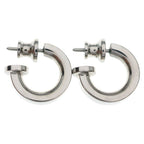 Hermes O'kelly Earrings Cadena Metal Leather Silver Black — view 4