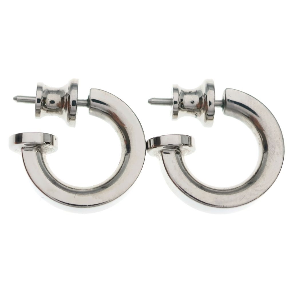 Hermes O'kelly Earrings Cadena Metal Leather Silver Black — view 4