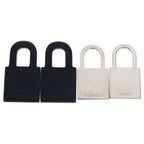 Hermes O'kelly Earrings Cadena Metal Leather Silver Black — view 6