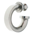 Hermes O'kelly Earrings Cadena Metal Leather Silver Black