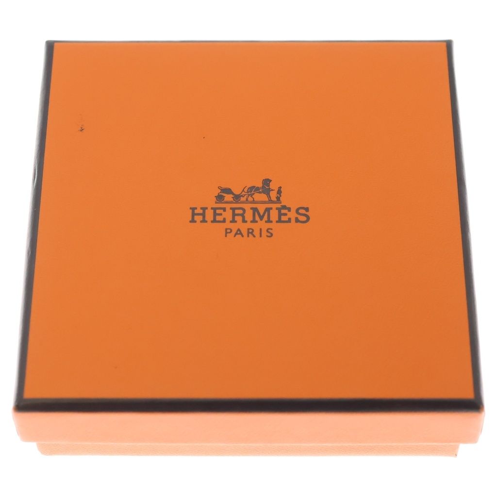 Hermes O'kelly Earrings Cadena Metal Leather Silver Black — view 7